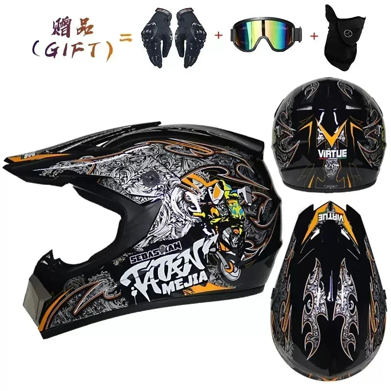 Casque moto intégral tout-terrain, homologué DOT, pour motocross