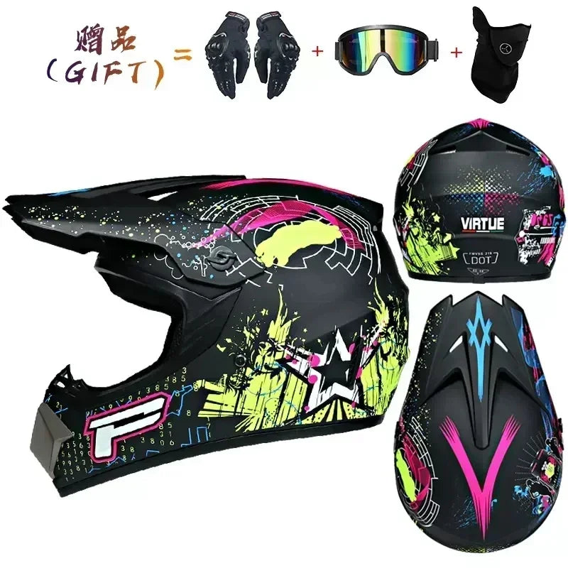 Casque moto intégral tout-terrain, homologué DOT, pour motocross