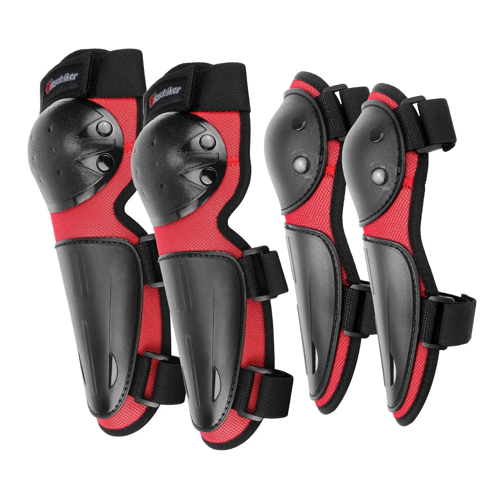 Armure moto enfant complète, gilet + protections coudes/genoux