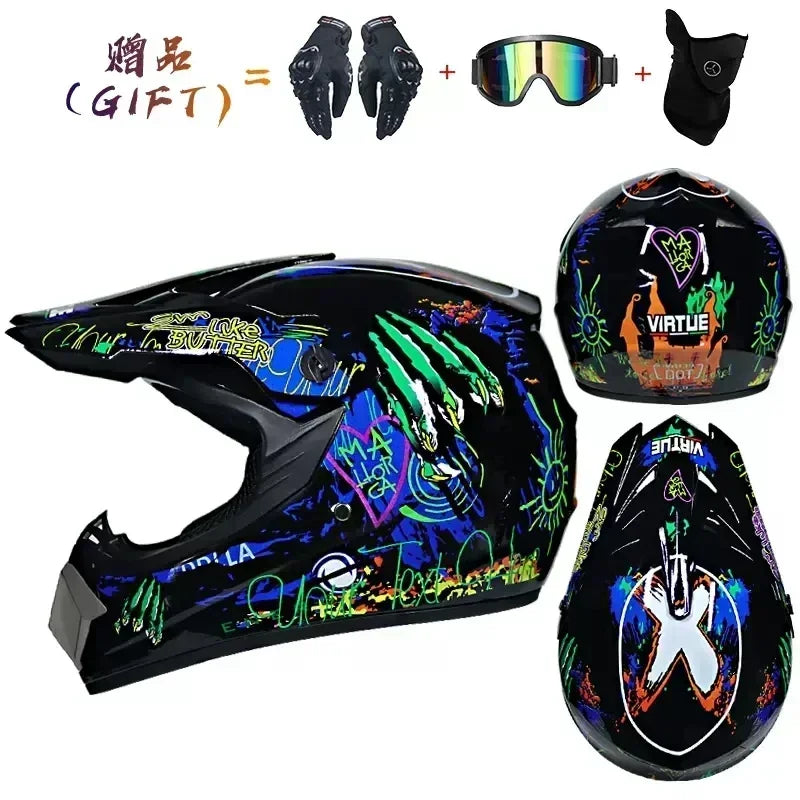 Casque moto intégral tout-terrain, homologué DOT, pour motocross