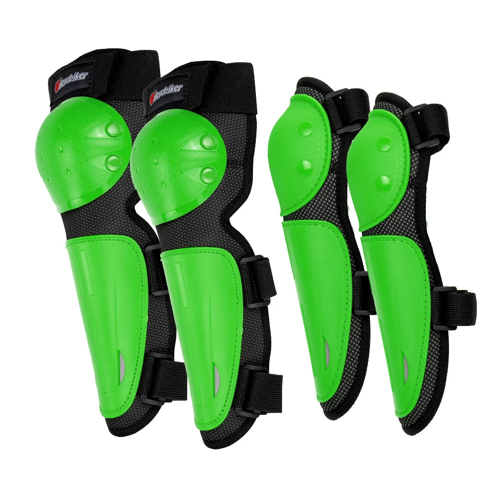 Armure moto enfant complète, gilet + protections coudes/genoux