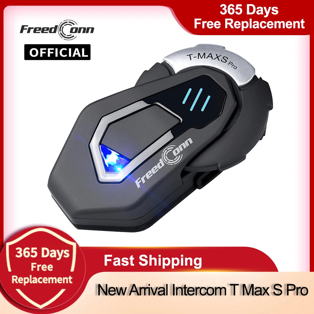 Casque moto Bluetooth FreedConn, intercom, FM, étanche