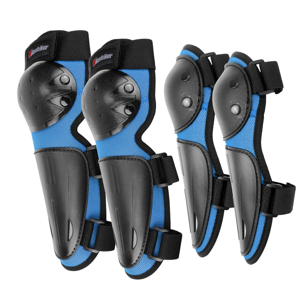 Armure moto enfant complète, gilet + protections coudes/genoux