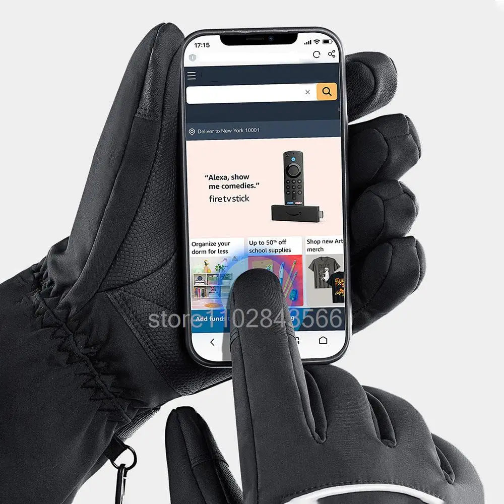 Gants chauffants hiver, imperméables, thermiques pour moto et sports
