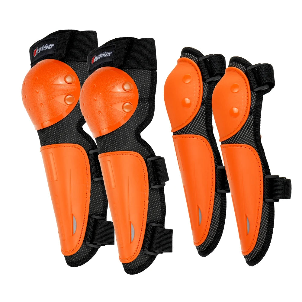 Armure moto enfant complète, gilet + protections coudes/genoux