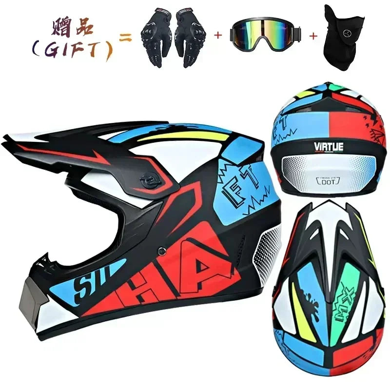 Casque moto intégral tout-terrain, homologué DOT, pour motocross