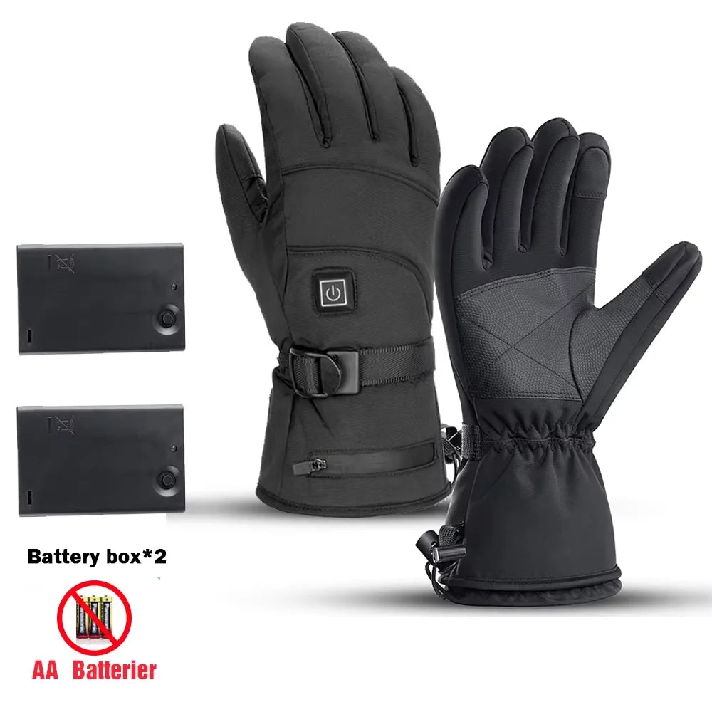 Gants chauffants hiver, imperméables, thermiques pour moto et sports