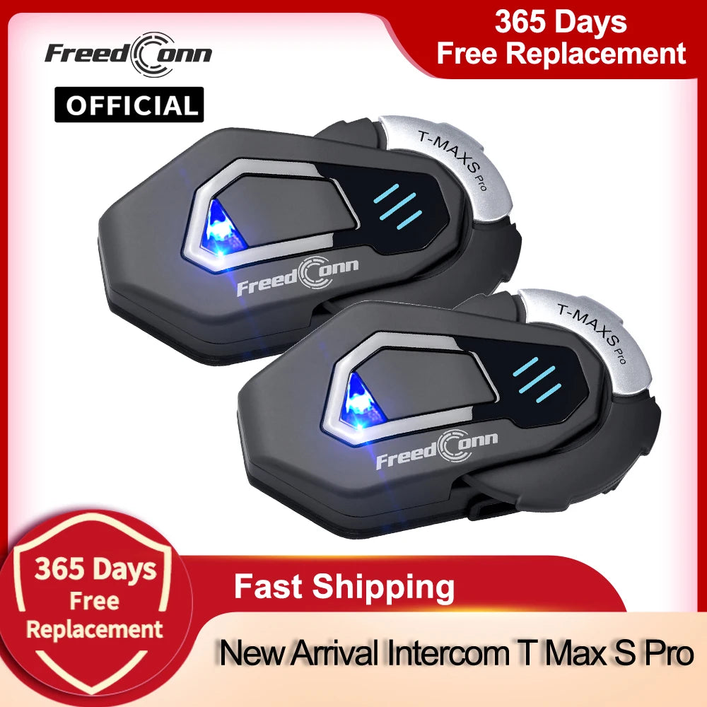 Casque moto Bluetooth FreedConn, intercom, FM, étanche
