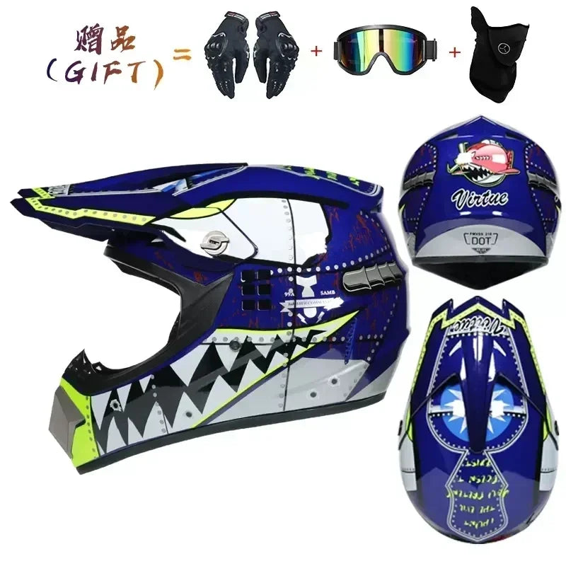 Casque moto intégral tout-terrain, homologué DOT, pour motocross